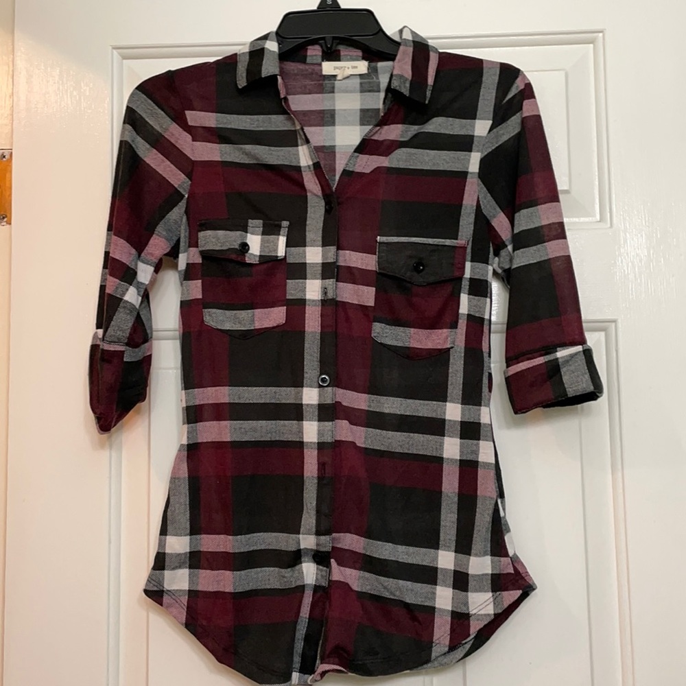 Flannel 3 quarter sleeve shirt